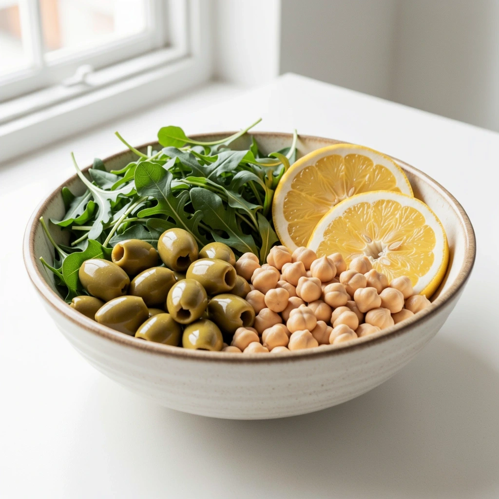 Ingredientes frescos y naturales para un patrón alimenticio equilibrado